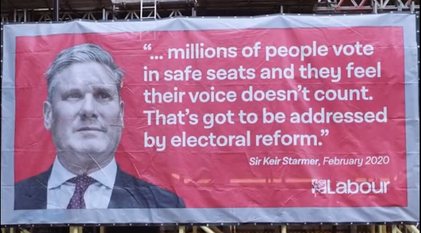 Led by Donkeys remind Keir Starmer of his commitment to proportional representation.