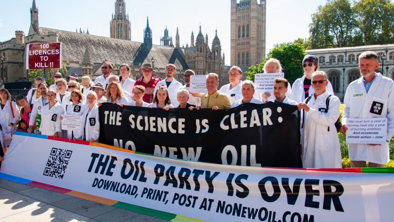 Scientists protest at UK Parliament 5 September 2023.
