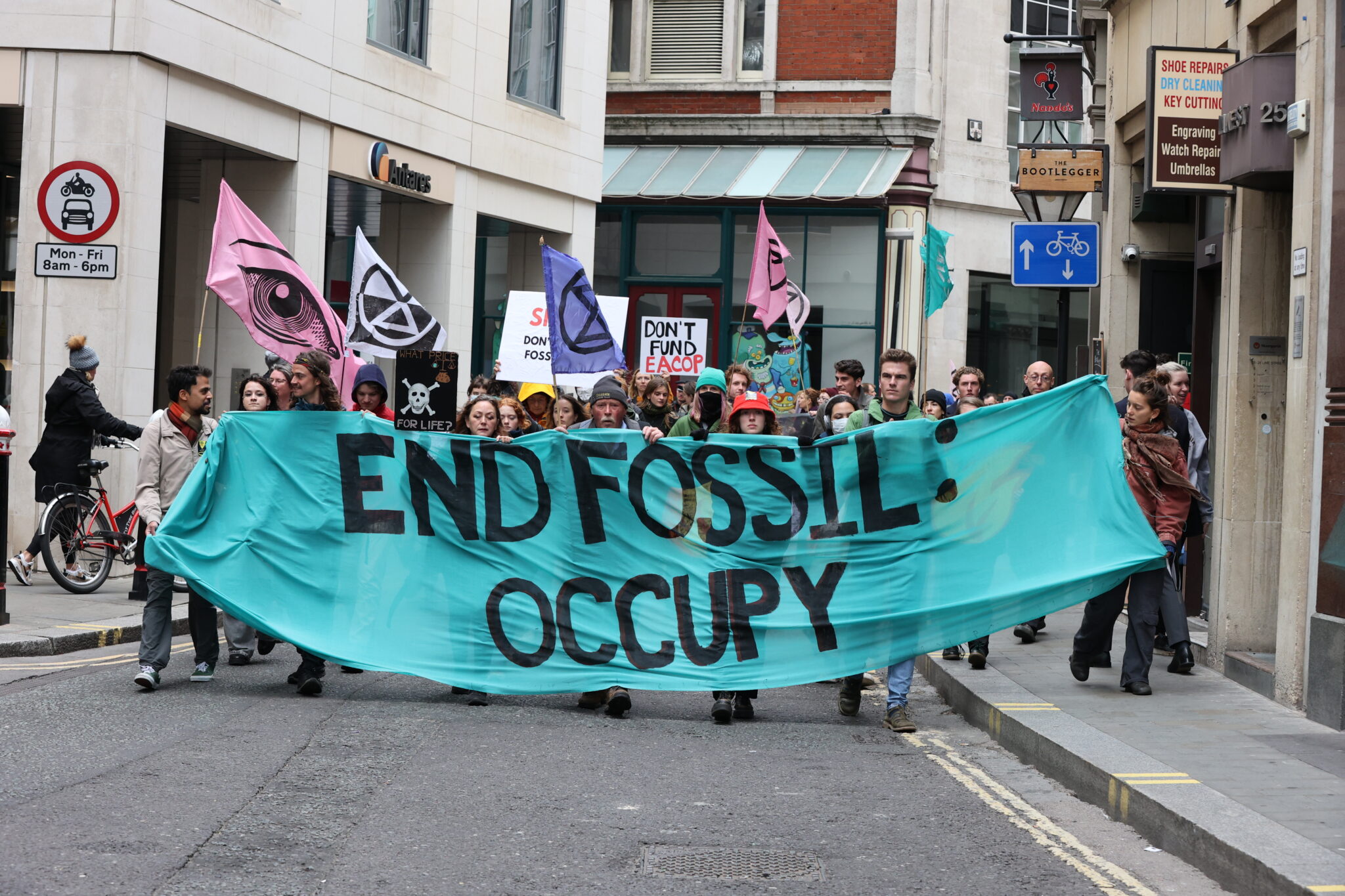 Extinction Rebellion occupy Lloyds of London insurance companies 18 October 2023.