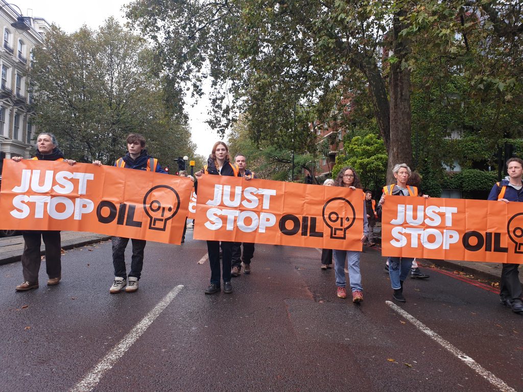 Just Stop Oil protest London 1 Nov 2023. Image: Just Stop Oil.