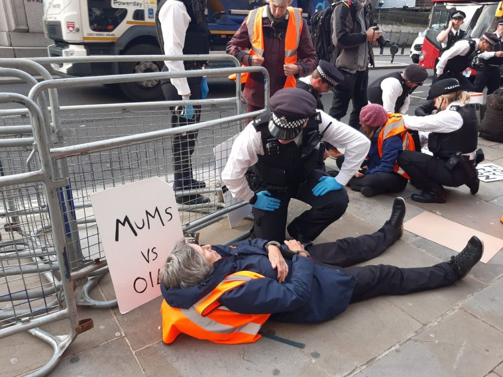25 Just Stop Oil mothers arrested for slow marching London 6 Nov 2023.