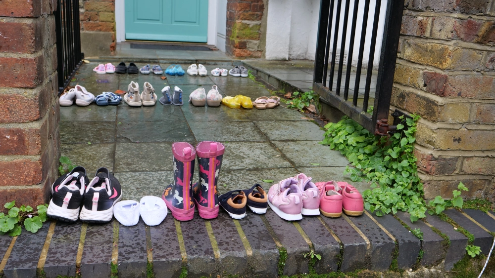 Youth Demand shoes at Starmer's home 9 April 2024. Image: Youth Demand.