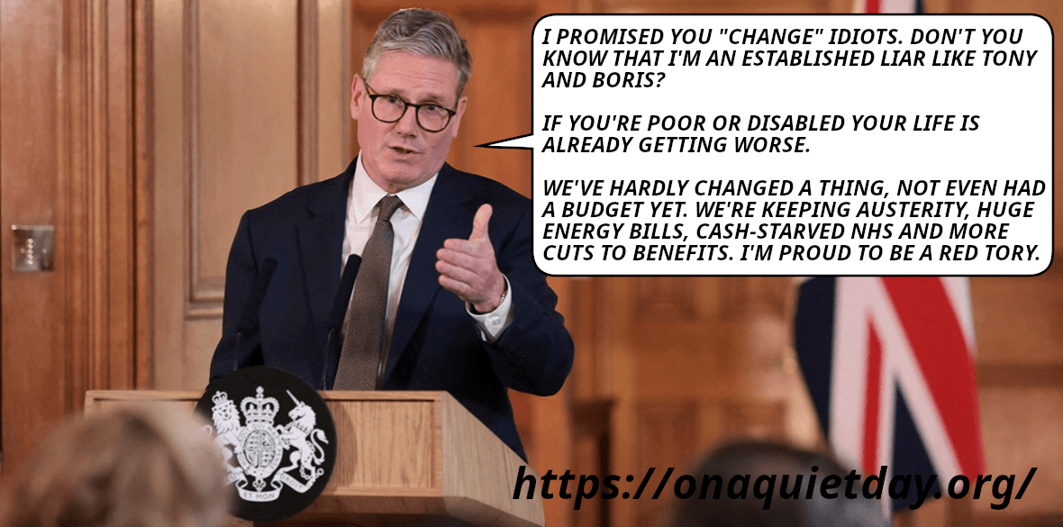 Keir Starmer confirms that he is continuing Tory policies and that he's proud to be a red Tory.
