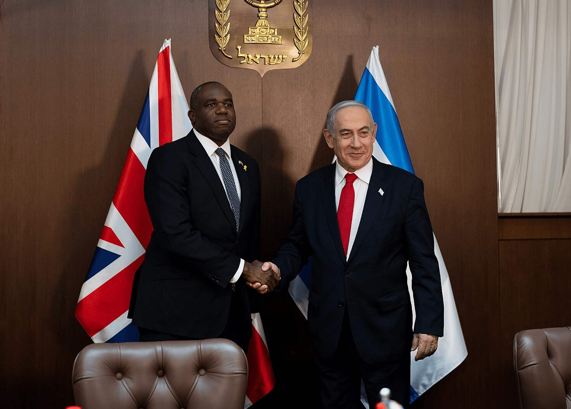Foreign Secretary David Lammy meets with Prime Minister Benjamin Netanyahu, July 2024. (Credit: Ben Dance via Flickr.)