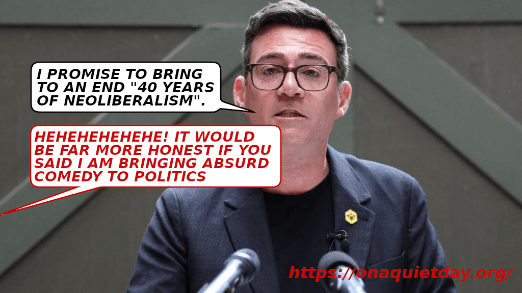 Andy Burnham brings absurd comedy to politics